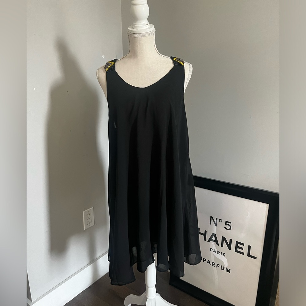Black dress with beaded detailing
